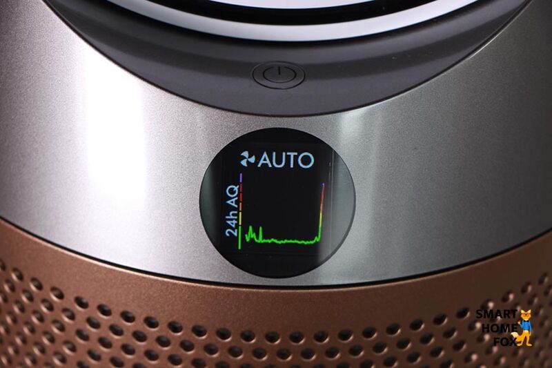 Auf dem Display des Dyson Purifier Cool Formaldehyd TP09 wird die Luftqualität als Linie angezeigt.